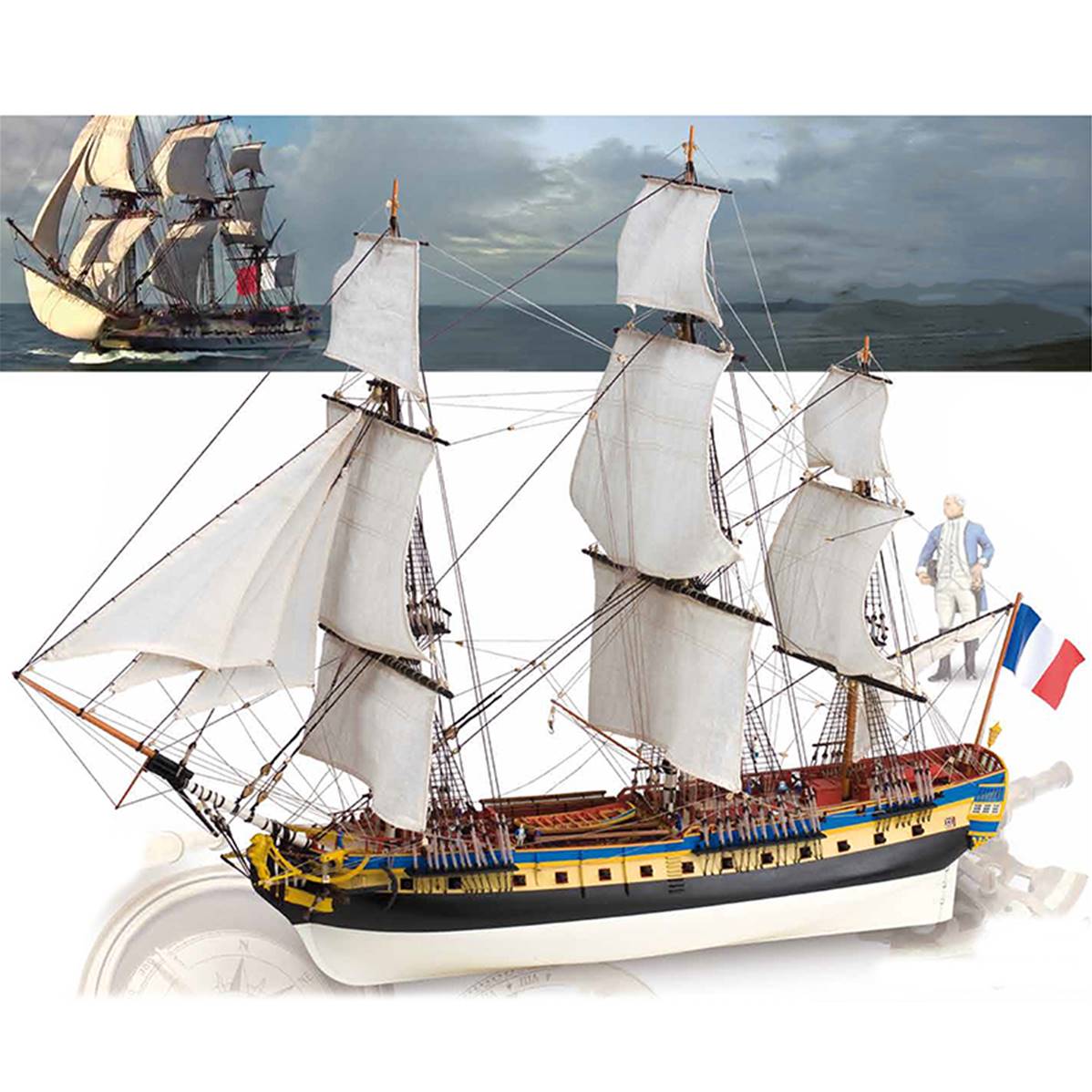 Frégate l'Hermione, Maquette bateau en bois, Artésania Latina