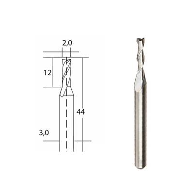 Fraises en métal renforcé embouts forêt Ø 2 mm - Proxxon