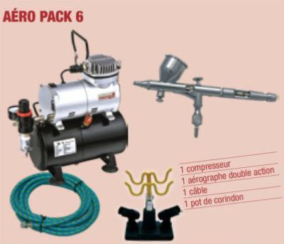 Compresseur + Aérographe Double action + câble + Support Aérographe