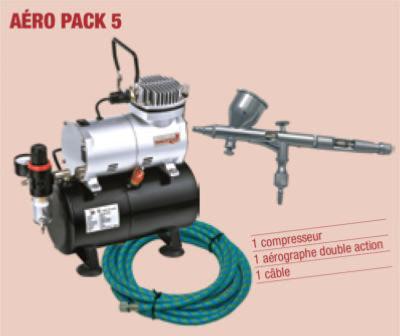 Compresseur + Aérographe Double action + câble