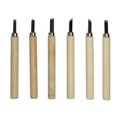 Set de 6 mini ciseaux à bois - manche en bois - Multirex